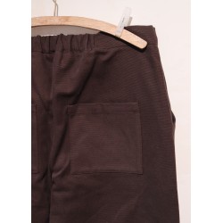 Trousers 01, dark brown cotton canvas