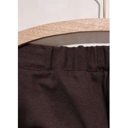 Trousers 01, dark brown cotton canvas