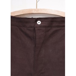 Trousers 01, dark brown cotton canvas