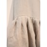 Pleated dress,  sleeves less, beige linen