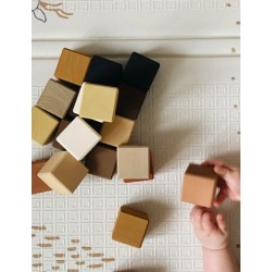 Cubes en bois, teintes de peaux