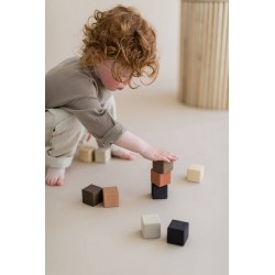 Cubes en bois, teintes de peaux