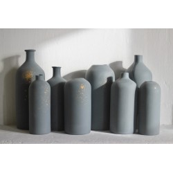 Vase simple gris et or