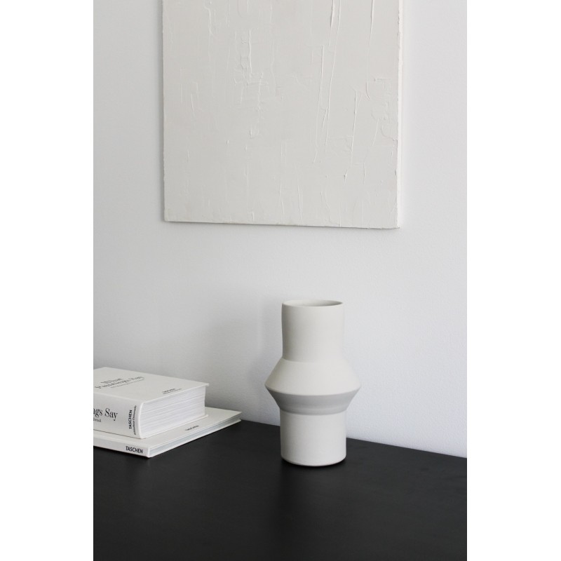 White Geometric Vase