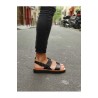 Wedge sandals Taizé, black leather