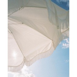 Parasol de plage, blanc antique