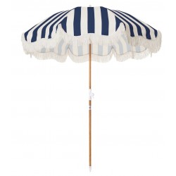 Holiday beach umbrella, navy crew stripes