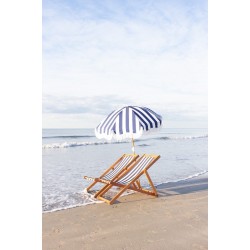 Holiday beach umbrella, navy crew stripes