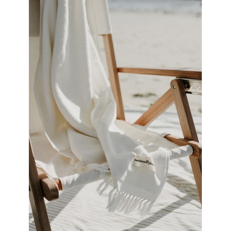 Parasol de plage, blanc antique