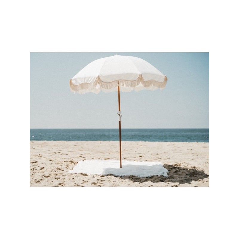 Parasol de plage, blanc antique