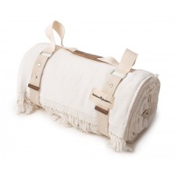 Serviette de plage XL avec trou, blanc antique