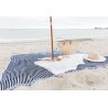 Beach blanket, navy bleu stripes