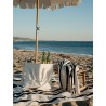 Serviette de plage XL avec trou, larges rayures noires