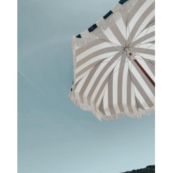 Holiday beach umbrella, navy crew stripes