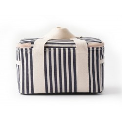 mini cooler, navy bleu stripes