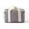 mini cooler, navy bleu stripes