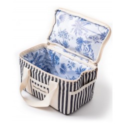 mini cooler, navy bleu stripes