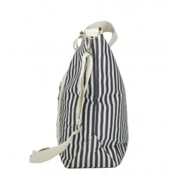 Cooler tote bag, navy blue stripes