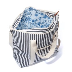 Sac glacière, rayures bleu marine