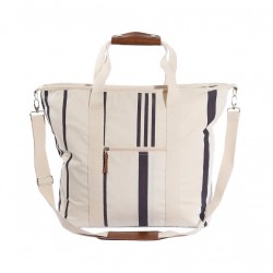 Cooler tote bag, black stripes