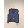 Sleeveless vest 01 , indigo heavy linen