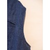 Sleeveless vest 01 , indigo heavy linen