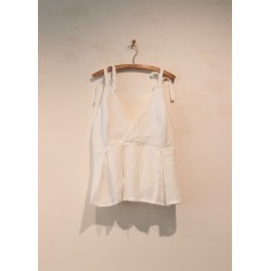 Blouse à bretelles, lin blanc