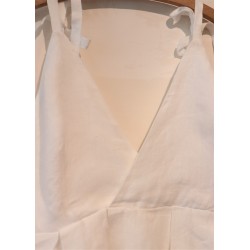 Strap top, white linen