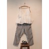 Uniform straight trousers, light stripes linen