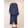 Suit jacket for man, indigo heavy linen