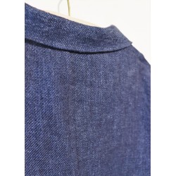 Veste de costume pour homme, lin épais indigo