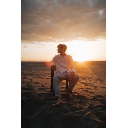 Man shirt, white linen