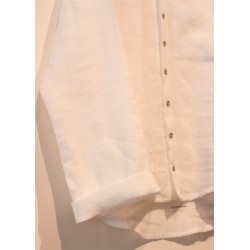 Chemise mixte, lin blanc