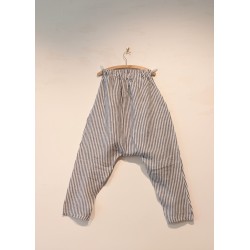 Saroual trousers, light stripes linen