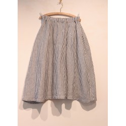 Long skirt, light stripes linen