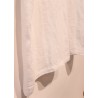 Flared dress, 3/4 sleeves, U neck, white linen