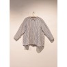 Pleated shirt, light stripes linen