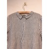 Pleated shirt, light stripes linen