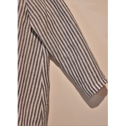 Pleated shirt, light stripes linen