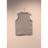 Sleeveless shirt, light stripes linen