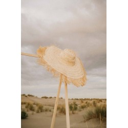 Large raffia and palm hat