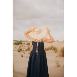 Large raffia and palm hat