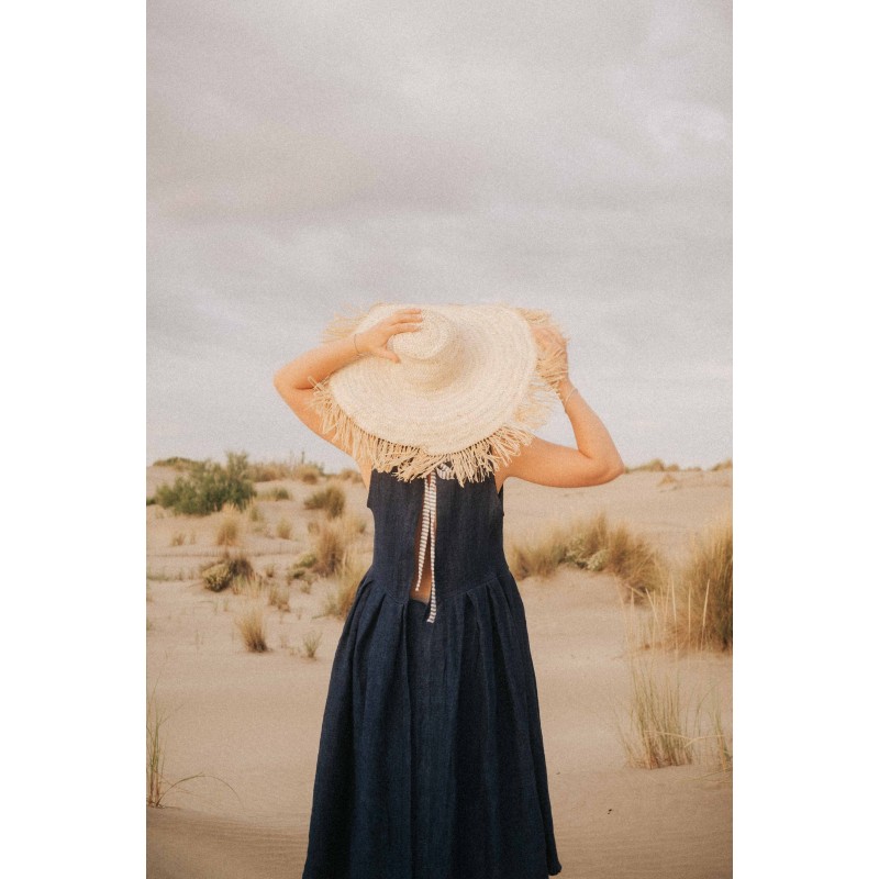 Large raffia and palm hat