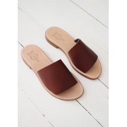 Sandales Tatane, cuir marron