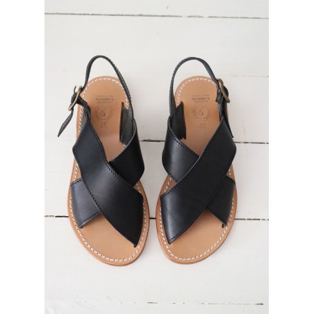 Sandals Uzes, black leather