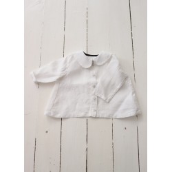 Blouse manches longues Uniforme, lin blanc