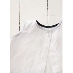 Blouse manches longues Uniforme, lin blanc