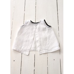 Blouse manches longues Uniforme, lin blanc