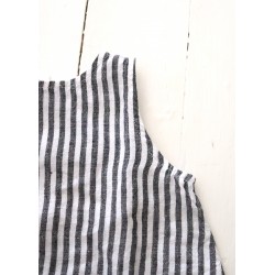 Sleeveless blouse, light stripes linen