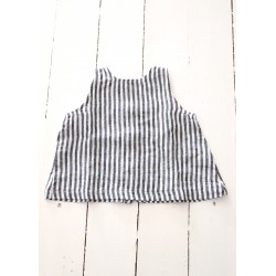 Sleeveless blouse, light stripes linen